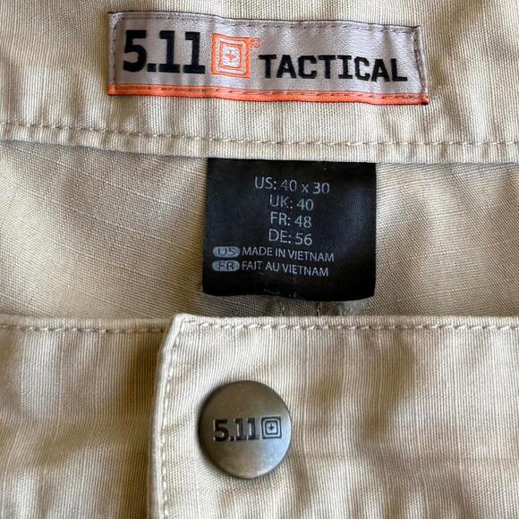 5.11 Tactical Off White Colorway Baggy Double Knee Cargo Pants - Picture 3 of 3